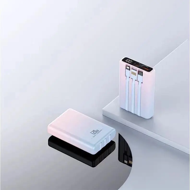 Bank Daya Pengisian Mini Ukuran Mini 20000mah Dengan 4 Usb Bank Daya Layar LED Ringanl Portable Power Bank Baterai Jam 5