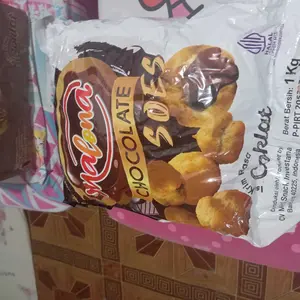 MALONA Soes Coklat Kiloan 500g/1kG Kue Sus Kering Varian Rasa Coklat & Stroberi HALAL Cemilan Manis Enak Sus Coklat Food Snacks