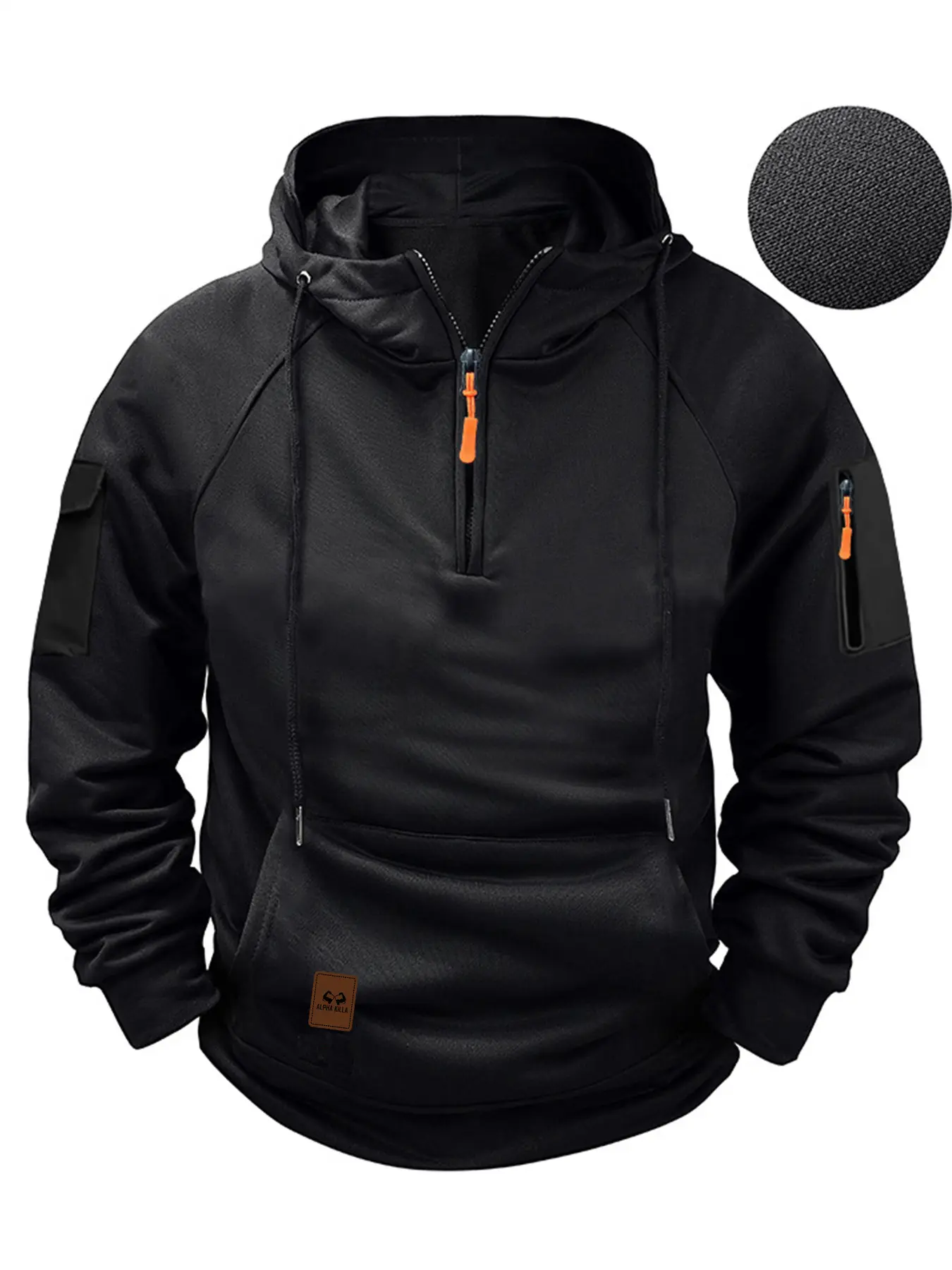 Autumn and winter new men's hot zipper multi-pocket sports and leisure hoodie hoodie