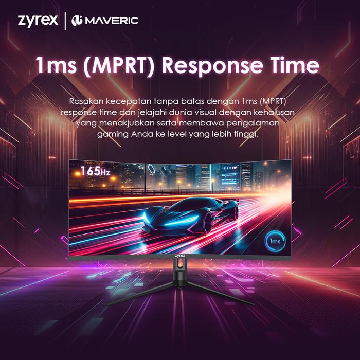 Zyrex Maveric 27Q monitor 27 inch QHD 1440p HDR 10 VA 170 Hz RGB LED Flat G-SYNC Compatible Freesync Flicker Free Blue Light Filter Garansi Resmi 2 Tahun 2