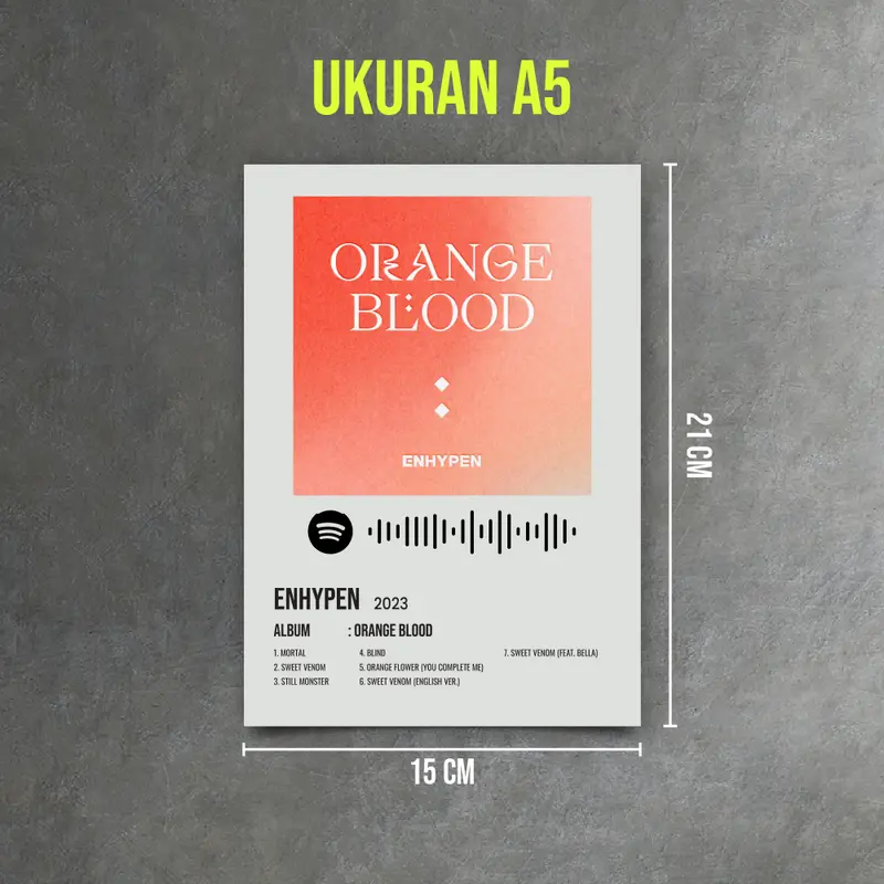 Poster Album Musik Kpop Enhypen Spotify - Album Lagu Kpop Enhypen A5 [ISI 20 LEMBAR] 2
