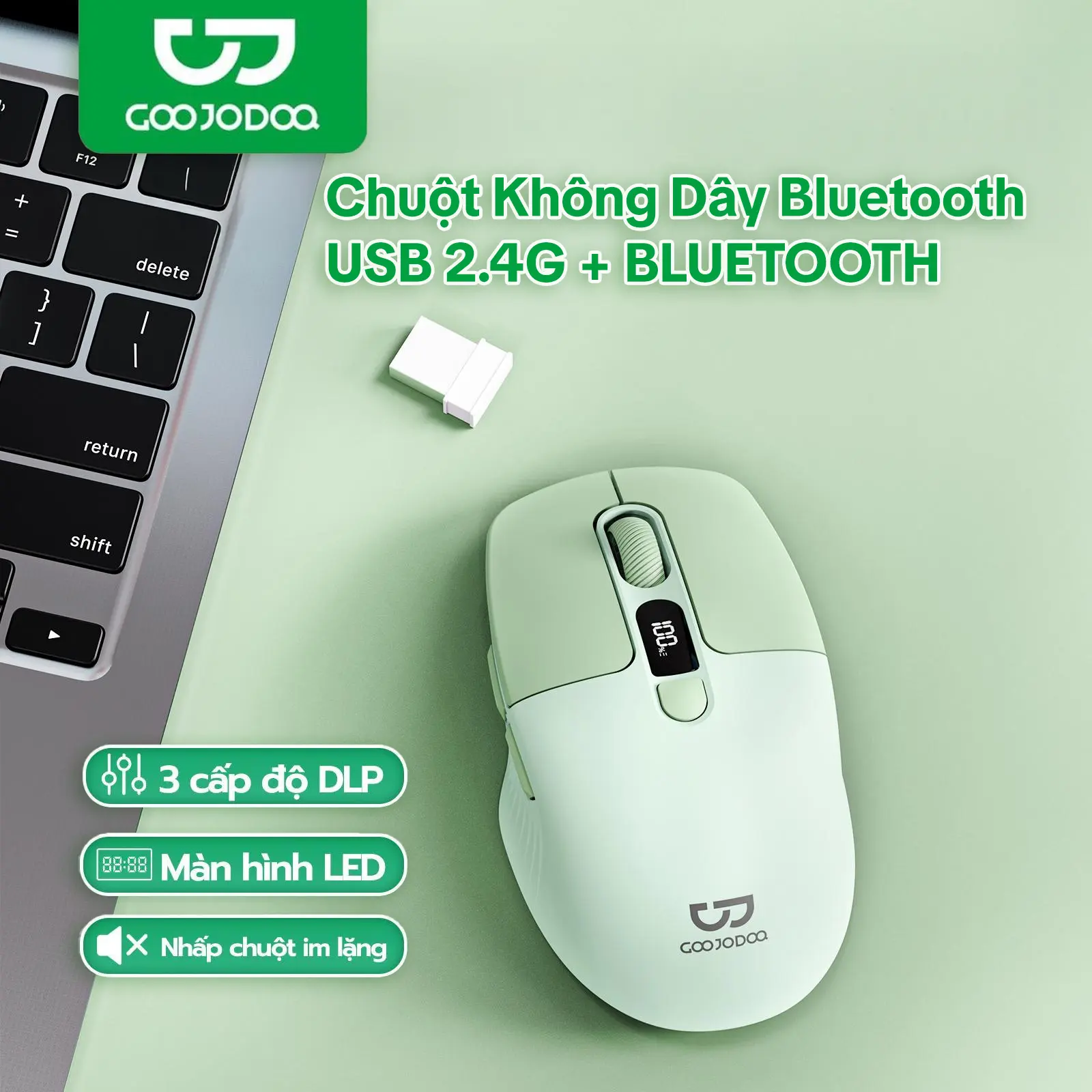 [GOOJODOQ* KOL/KOC] Chuột EWEADN Q1 Có Bluetooth Chế Độ Kép Trang Bị Màn Hình Pin, Nút Tắt Tiếng , 5 Màu Sắc, Hỗ Trợ Win, Mac, Android, IOS