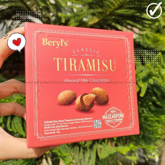 Beryl's Beryls Classic Tiramisu Almond Coklat White Green Tea 65g Camilan Manis Snack Cokelat Berkualitas BPOM RI Chocolate Food Cemilan Susu Brown
