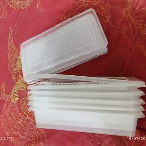 Set 5PCS Toples Food Grade Wadah Kulkas Transparan untuk Penyimpanan Makanan Sayur/Buah/Ikan Serbaguna - Biru, Kuning