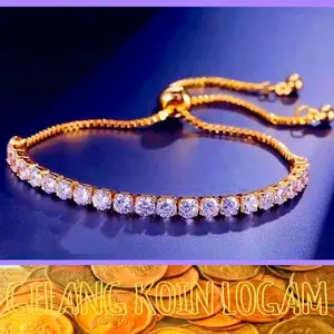 gelang tangan serut fuul permata terbuat dari bahan koin logam 1991-1992 anti karat