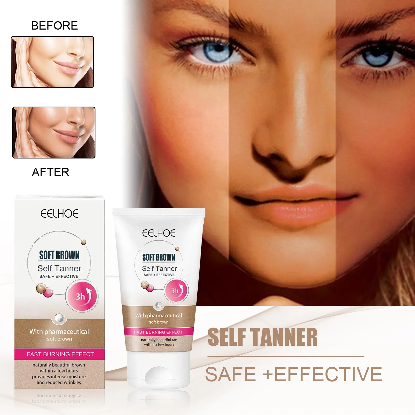 Body Bronzer Cream Sun Tanning Protection Fake Tanning Self Tanning Moisturizer Sunless Tanning Body Tanning Cream