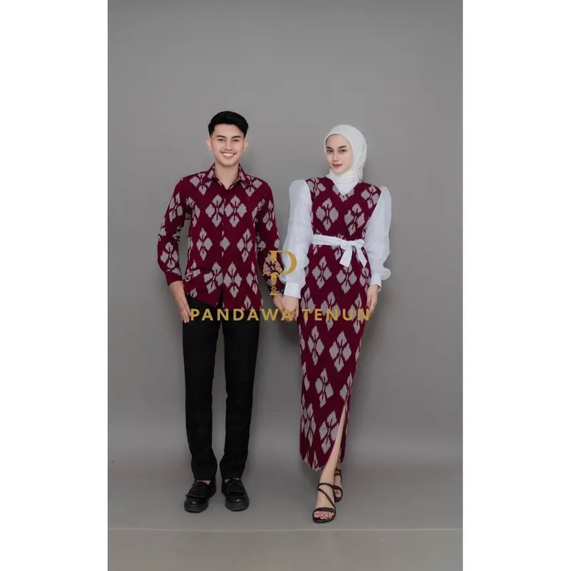 PANDAWA BAJU TENUN NEW PADMA COUPLE RED batik 0