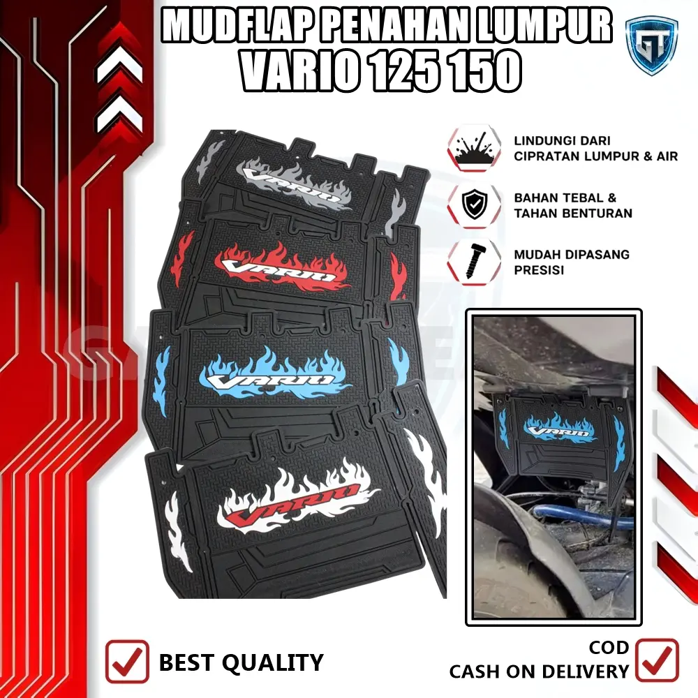 MUDFLAP VARIO 125 150 ABS CBS MUDLAP FLAP MUD LAP PENAHAN LUMPUR V125 V150 BAHAN KARET TEBAL RUBBER