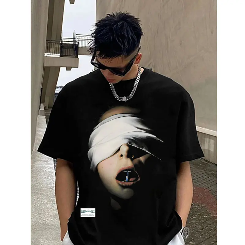 MMBDL |T2989| hip hop Tren busana Korea yang sederhana Gaya kaos pria wanita T-shirt baju Oversize distro America 0