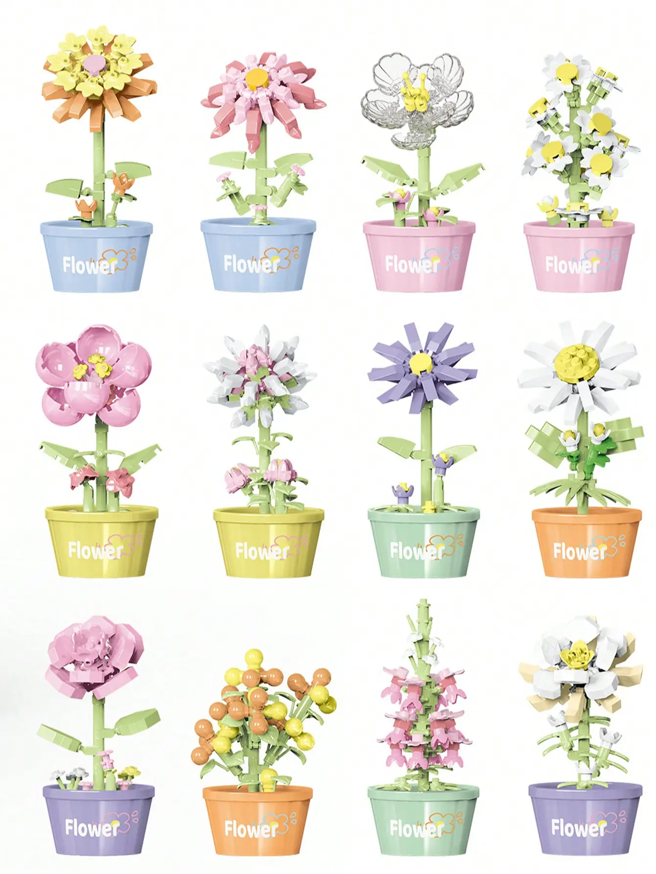 1504 series flower block toys Desktop decoration building block gift for girls boys
