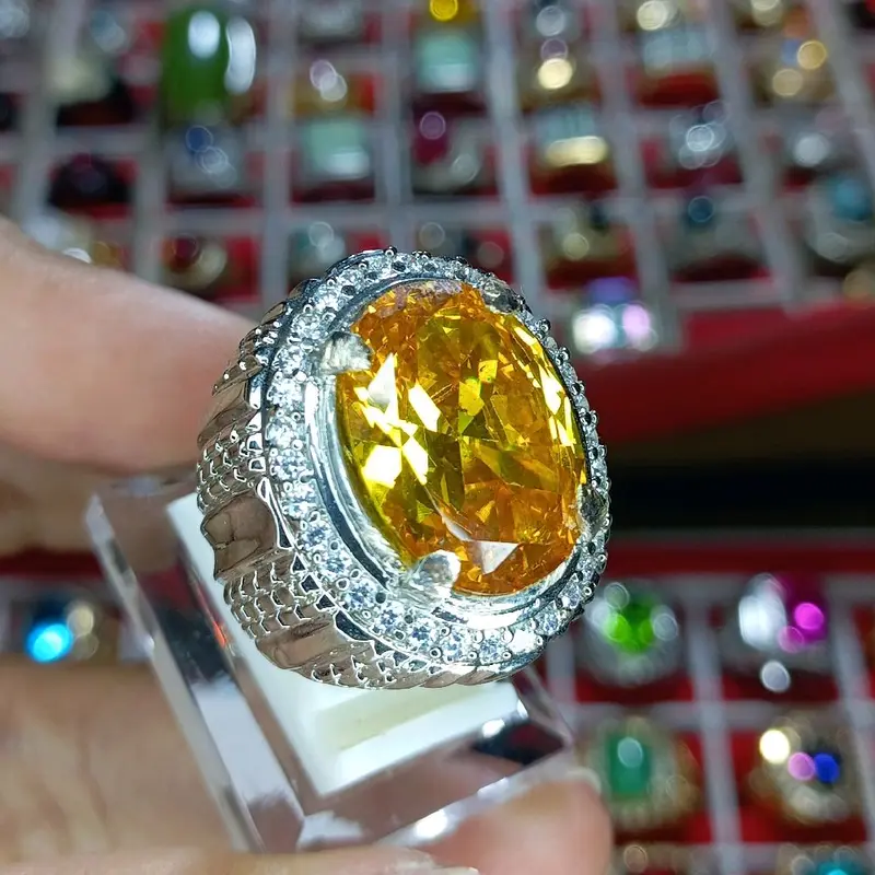 CINCIN PERAK PERMATA YELLOW CITRINE MEWAH DAN ELEGANT 1