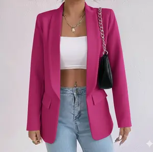 [Alana] Blazer Wanita Model Korea Kerah Langsung/Blazer Wanita Mewah Elegan