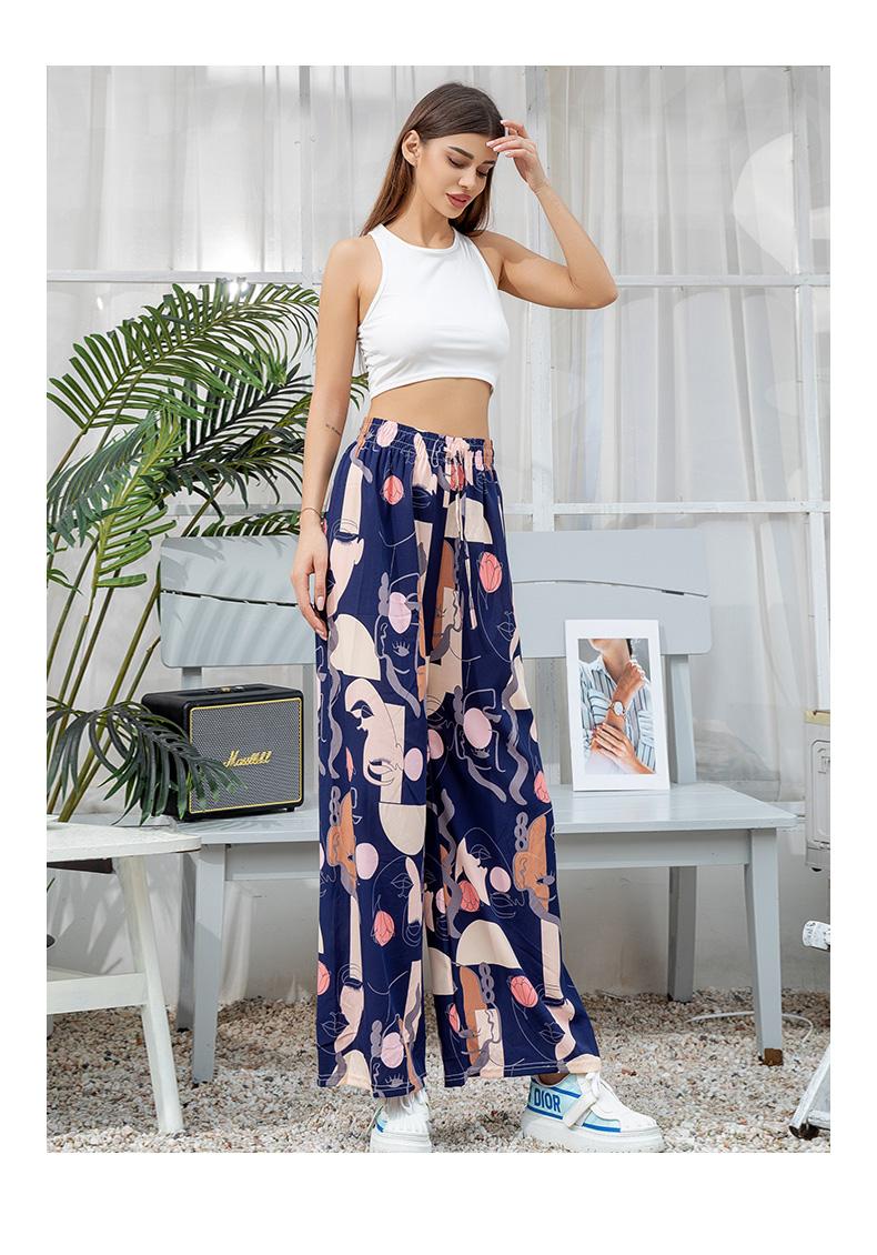 Product Introduction of fat Women pants casual high waist wide leg comfortable plus size loose pants counter quality brand Fit Trouser Womenswear Bottom Soft Belt Day Elastic Lingerie 32