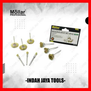 MOLLAR D86100 Mata Sikat Bor Set 9 Pcs - Mata Tuner Mini Die Grinder Kawat Kuningan Wire Brush
