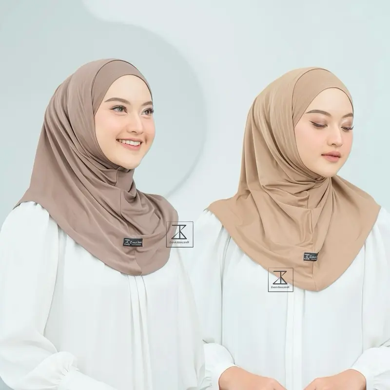 Hijab Bergo Sport Tali Size S Inner Menyatu | Hijab Instan Olahraga Malay Ciput Tali Jersey Premium