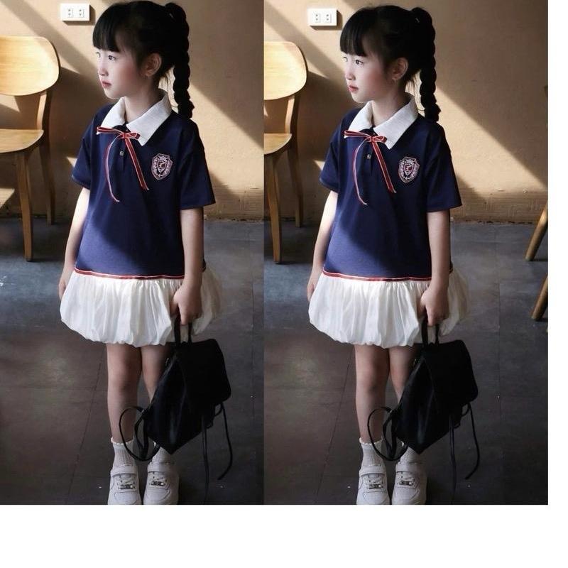 MỘC BABY STORE -V22 Váy Học Sinh Hàn Quốc Cho Bé Gái Từ 10-30kg S10 Chất Liệu Thô Mềm Mát Có Lót Bên Trong Phong Cách Năng Động Trẻ Trung Set Dài Học Sinh Hàn Quốc