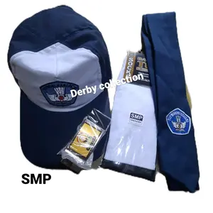cod 1 set perlengkapan smp sma sd.topi dasi sabuk dan kaos kaki