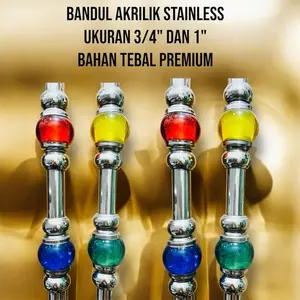 Ornamen pagar Stainless Bandul Akrilik dengan Ukuran 3/4 dan 1 Inch