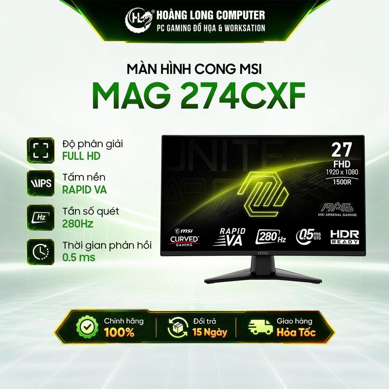 Màn Hình Cong MSI MAG 274CXF 27 Inch 280Hz Full HD Rapid VA 0.5ms Chuyên Game