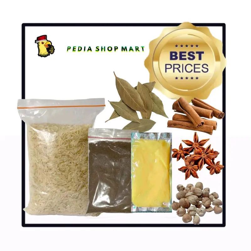 Paket Hemat Beras Basmati 1kg + Bumbu Kebuli Komplit Rempah Campur dan Margarine Masakan Instant Timur Tengah Arabian Food 5