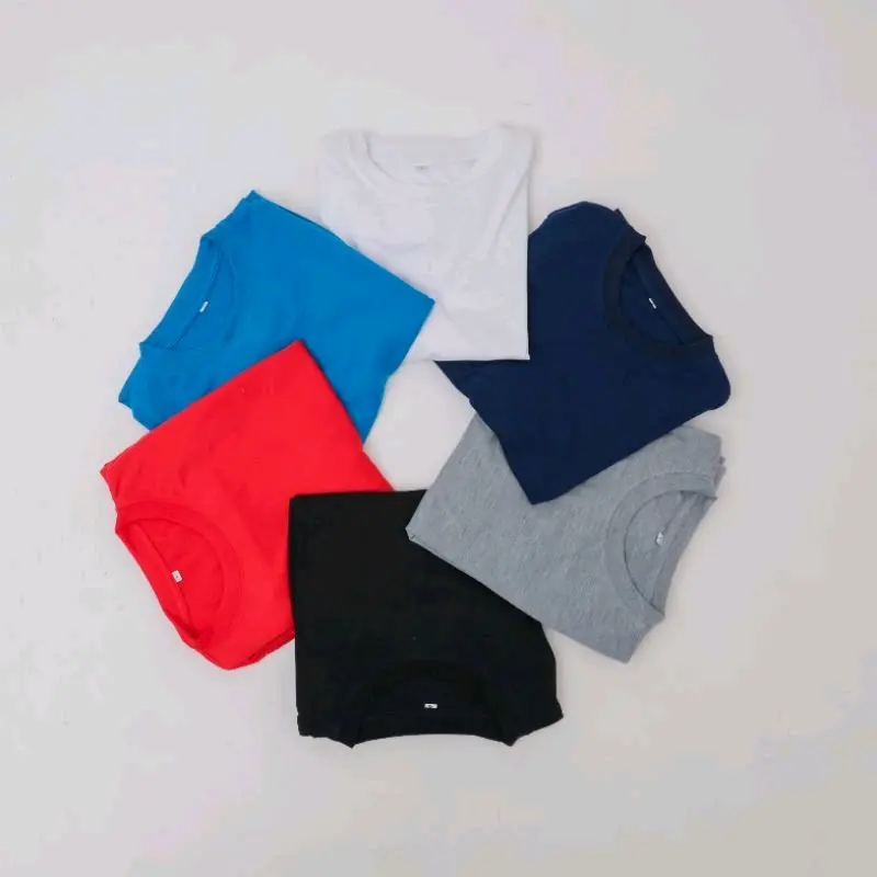 Kaos Polos Anak Paket Murah 5 Pcs Untuk Usia 6-15 Tahun Warna Putih, Hitam, Abu, Nevi,  Hijau Fashion Anak 1