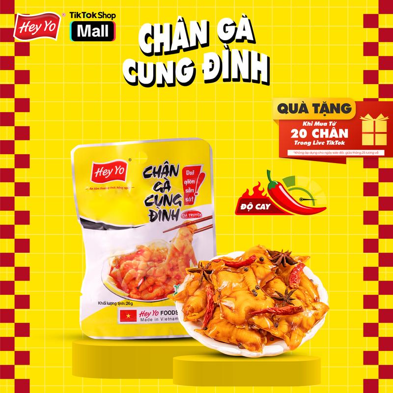 [ Quà tặng trong Live ] Chân Gà Cay rút xương Hey Yo Cung Đình 29g hàng Việt Nam thơm ngon chất lượng