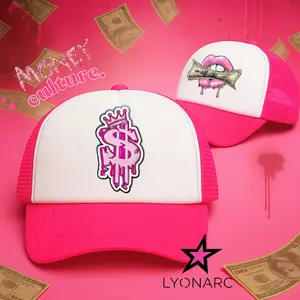 Lyonarc Topi Jaring Trucker Hat Pink Putih Kalcer Anak Skena Cowo Cewe Original Baseball Fashion Outfit Cap tata topi  biru