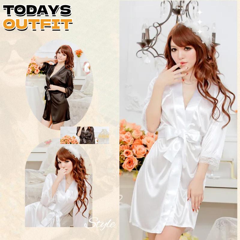 Women Fantastic Wild Temptation Lace Sleepwear Bathrobe + G-string ...