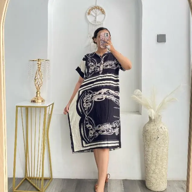 Beautyhijab - SAVIRA daster dress wanita pendek nyaman rayon motif baju ibu hamil busui bumil lembut nyaman 4