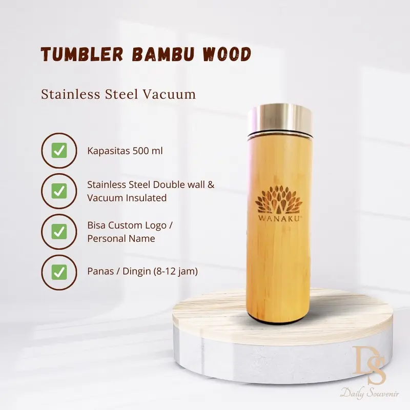 Tumbler Bambu Wood Stainless Steel 0