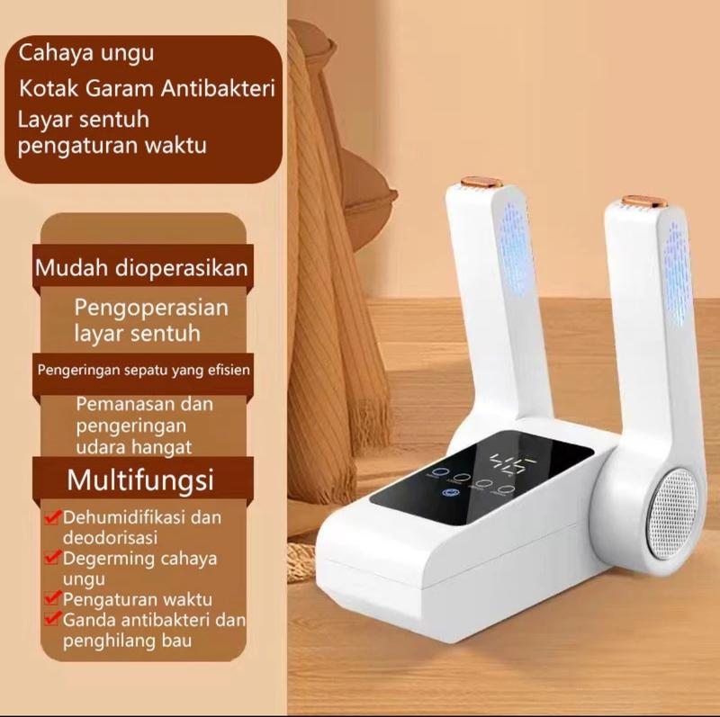Pengering Sepatu Digital Cerdas dengan Pengatur Waktu dan Cahaya Ungu - 220V [Biru Putih] 2