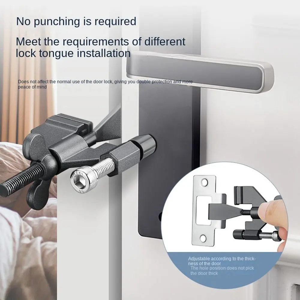 New Stainless Steel Door Lock Zinc Alloy Childproof Door Stopper Portable Live Alone Door Safety Latch Hotel