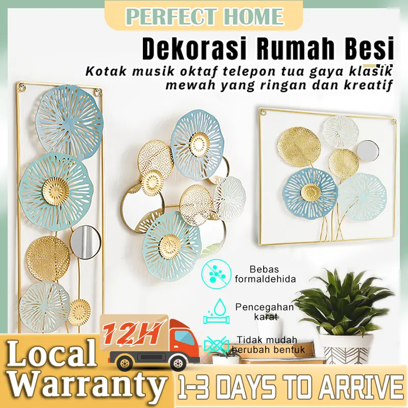 Wall Decor Hiasan Dinding Aesthetic Frame Metal Gold Daun Leaf Ginko Scandinavian/WALL Decor Nordic Dinding Besi Sofa Ruang Tamu Kreatif Modern Latar Belakang Dinding Hiasan Dinding Bunga Dan Hiasan Dinding Daun Kerajinan Logam Pajangan