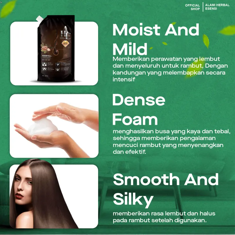 AHE Hair Fall Treatment Shampoo Hair Care Anti Hair Loss Oil Control Anti Dandruff Shampoo Anti Rontok Shampoo Anti Ketombe with Keratine and Zinc 300ML 6