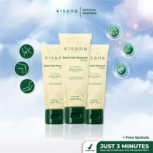 Paket Bundling 3pcs - Kisana Hair Removal Cream Perontok Bulu Extract Aloe Vera 30gr