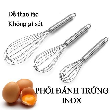 KindCove Dụng cụ đánh trứng cầm tay, Cây phới lồng tròn đánh trứng, khuấy trộn bột, đánh bông kem bơ bằng thép không gỉ inox