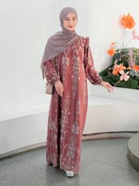 Gambar Shirin Zein - Gamis Wanita Motif Etnik Terbaru 2026 Bahan Slik Premium Thalia Dress - Maroon, S dari Shirin Zein Store Kab. Pati 3 Tokopedia
