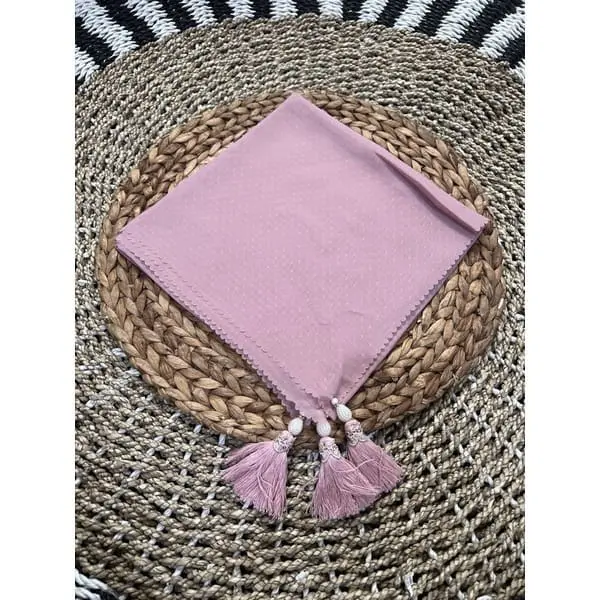 Hijab Segiempat Polos Jambul Tassel Bahan Waflle Rubicorn Lasercut 5