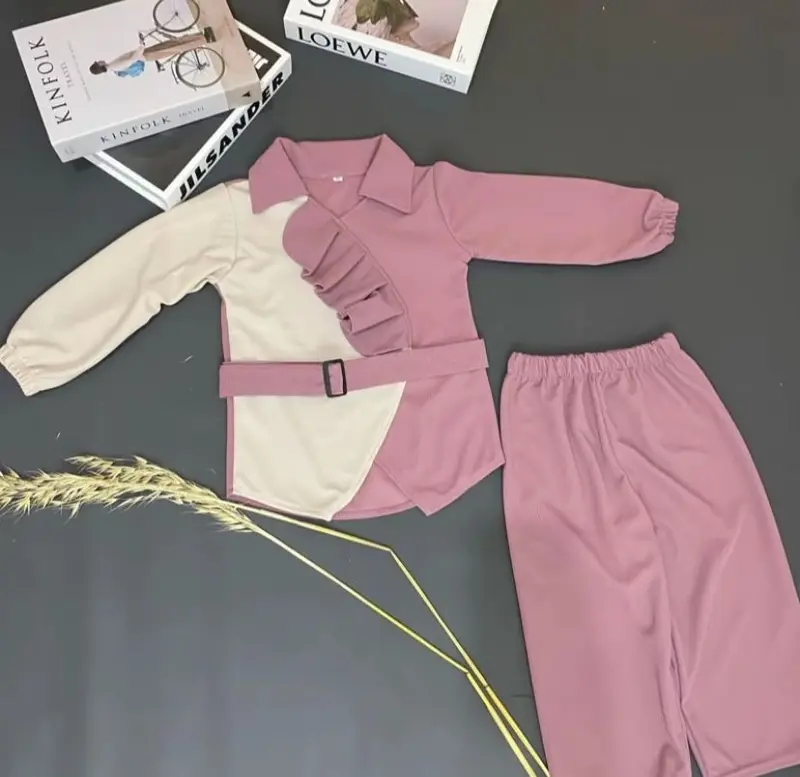 SETELAN ANAK PEREMPUAN TERBARU KOREANSTYLE FREE BELT 2-10 TAHUN 5