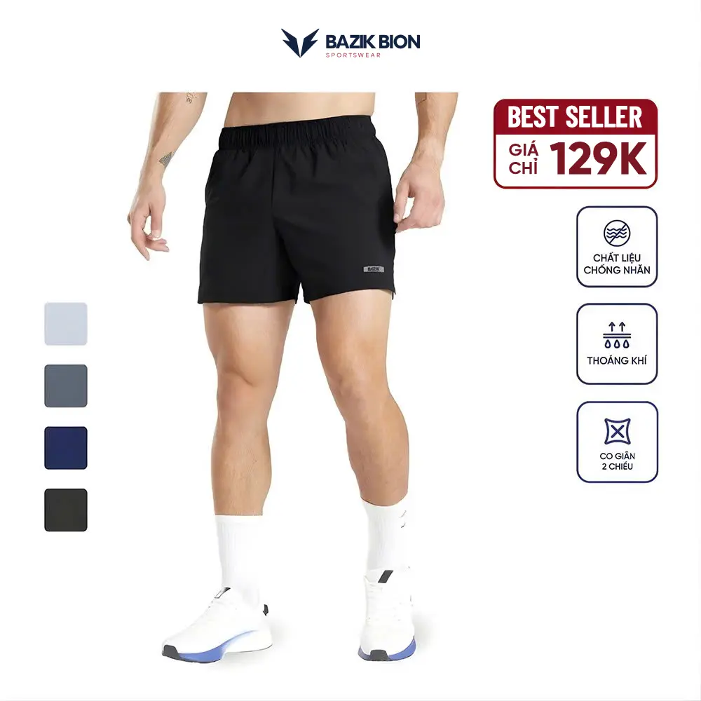 [TOP SALES] Quần Thể Thao Nam BAZIK 5 Inch Đa Năng Siêu Nhẹ, Tập Gym, Chạy Bộ, Pickleball, Thoải Mái Vận Động - Q01