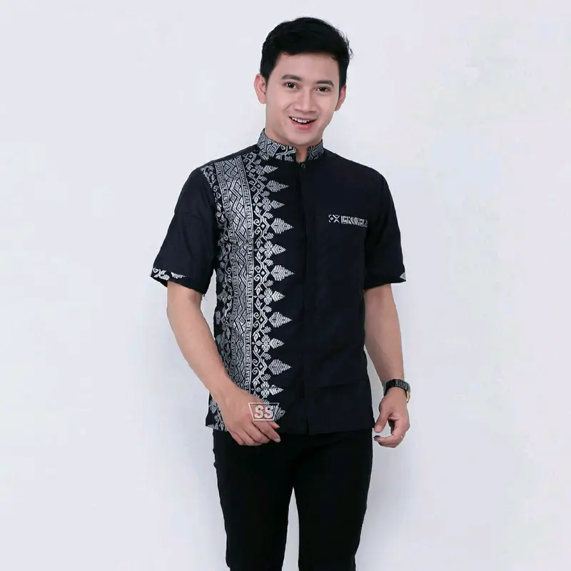 Baju Koko Jumbo Lengan Pendek Kombinasi  Dewasa Nyaman Toyobo 1