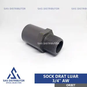 Sok Drat Luar 3/4" inch AW Orbit / SDL 3/4" inch PVC / Valve Socket 3/4" PVC / Sock Drat Luar 3/4"