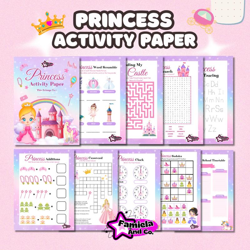 ACTIVITY PAPER PRINCESS - 10 Lembar Glossy + Gratis Spidol Penghapus & Plastik Hologram 1