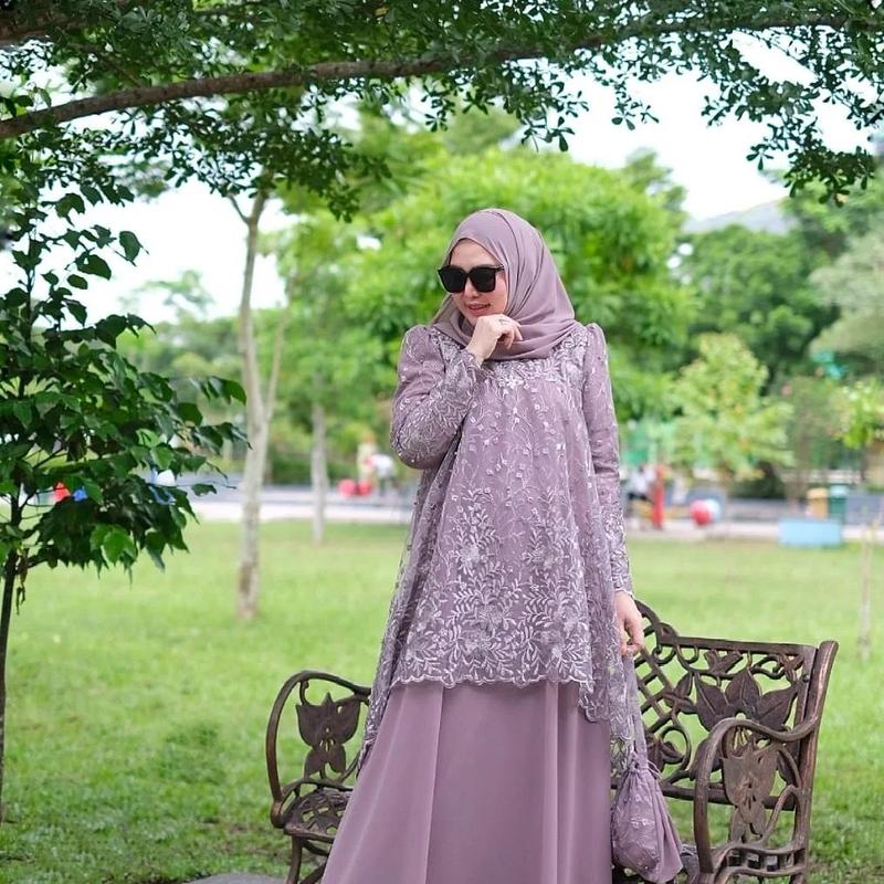 Almeera Dress  Maxi Ceruty Premium Mix Brokat Gamis Mewah Pesta Kondangan Kekinian Terbaru 2026 7