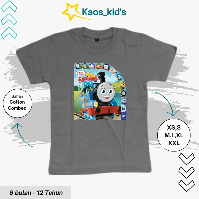 Kaos Distro Katun// Kaos Anak Distro Premium Karakter Kereta Thomas Baju Fashion anak 3