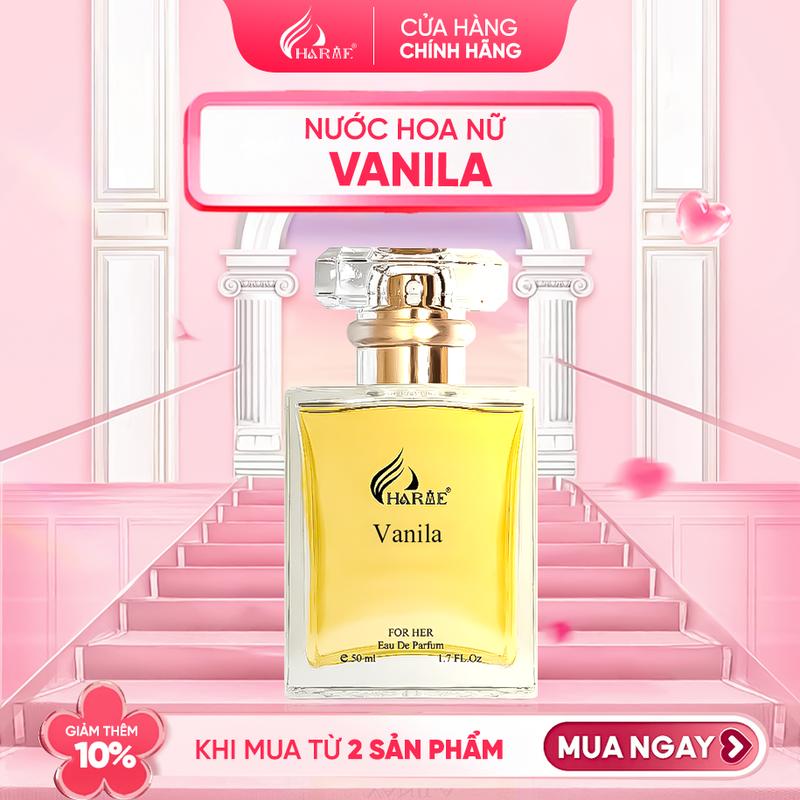 KOL Nước hoa nữ Charme VANILA 50ml hương thơm nữ tính ngọt ngào mùi hương vani