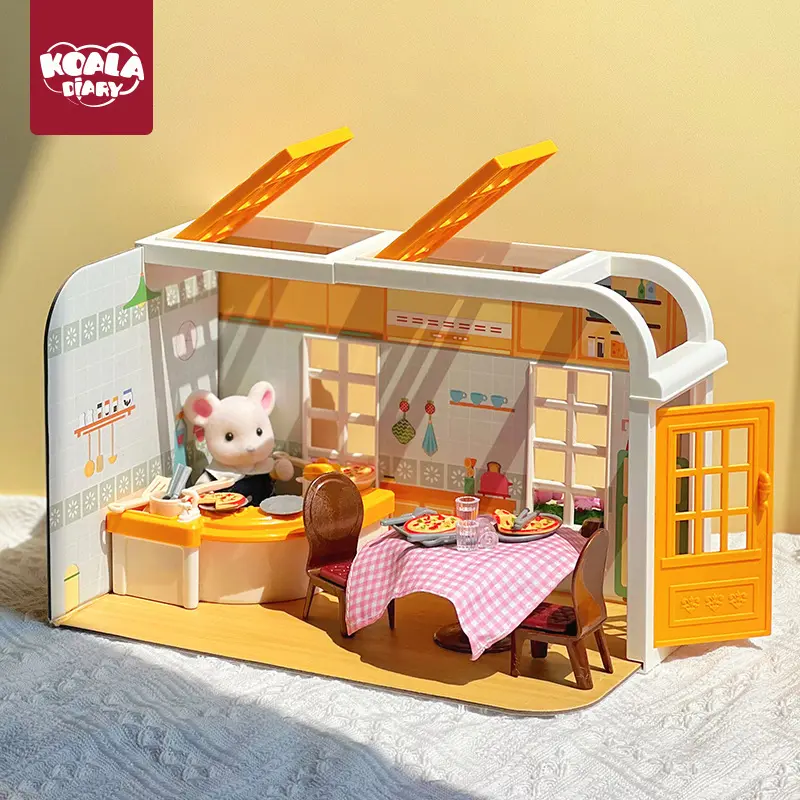 Phòng Ánh Nắng Mặt Trời Nhỏ Nhà Bếp Mini Phòng Ngủ, Nhà Búp Bê, Nhà Cô Gái, Nhà Tự Làm, Đồ Chơi Thu Nhỏ, Biệt Thự Tự Làm, Cảnh Đường Phố Mô Phỏng Toy 0