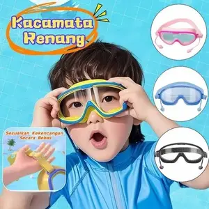 kacamata renang snorkling anak 3-18 tahun kacamata renang anak anti fog pelindung telinga anti kabut