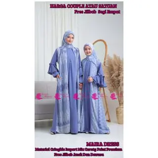 Gamis Couple Ibu Dan Anak Ceruty Etnik  ( HARGA SATUAN ) Gamis Couple Ibu Anak Cringkle Airflow Gamis Terbaru Ceruty Babydoll Print Armany Import Perempuan Terbaru Crinkle Import Mix Ceruty Print Premium Busui dan Wudhu Friendly Free Kerudung Segi Empat 4