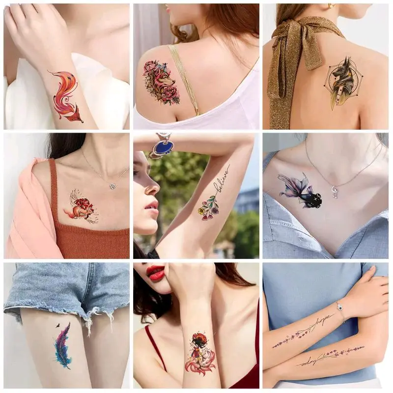 Tato temporer kode P aestetik keren terbaru cantik tahan air 0